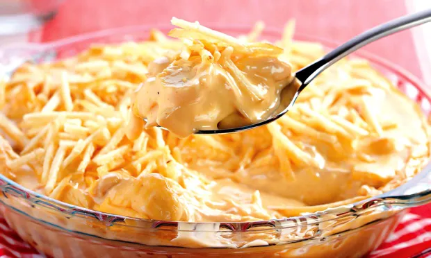 Estrogonofe com queijo derretido