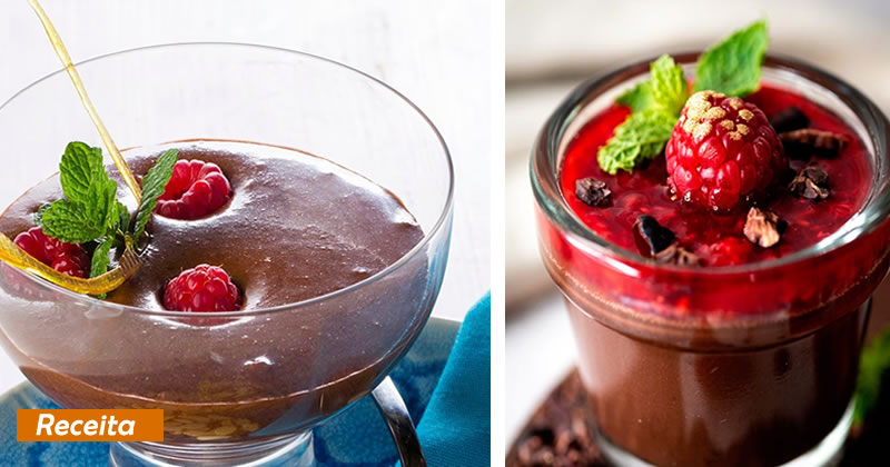 Mousse de chocolate com framboesas